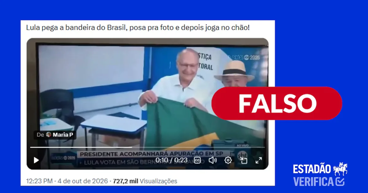 Vídeos mostram que Lula entregou bandeira a fotógrafo após votar