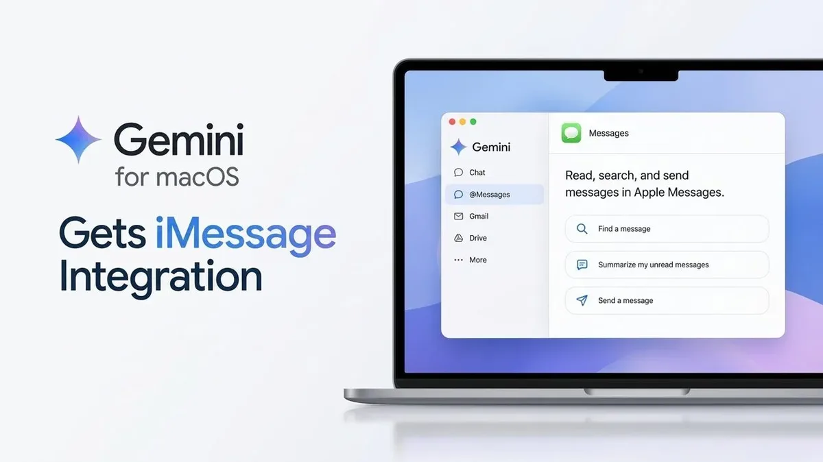 Gemini para macOS passa a acessar e enviar mensagens do iMessage
