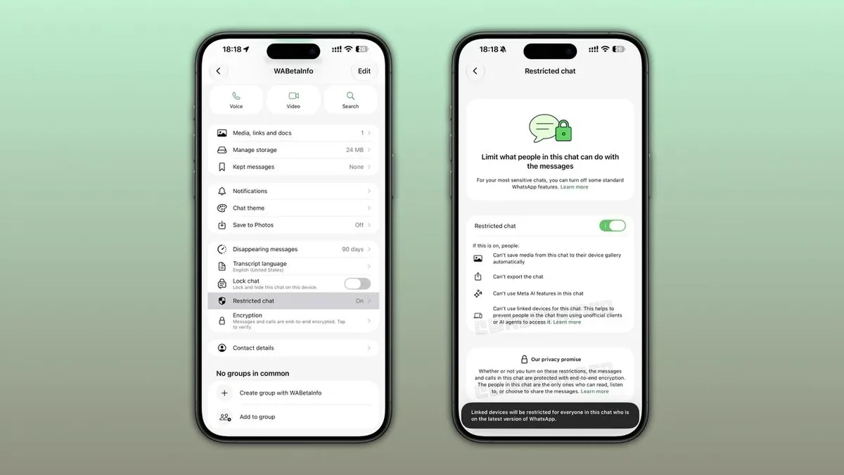 WhatsApp testa restrição de chats em dispositivos conectados