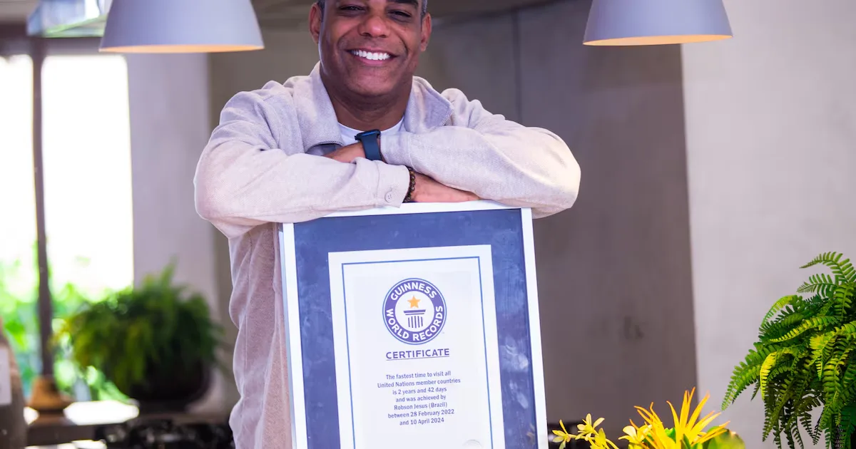 Robson Jesus percorre 196 países em 772 dias e entra para o Guinness