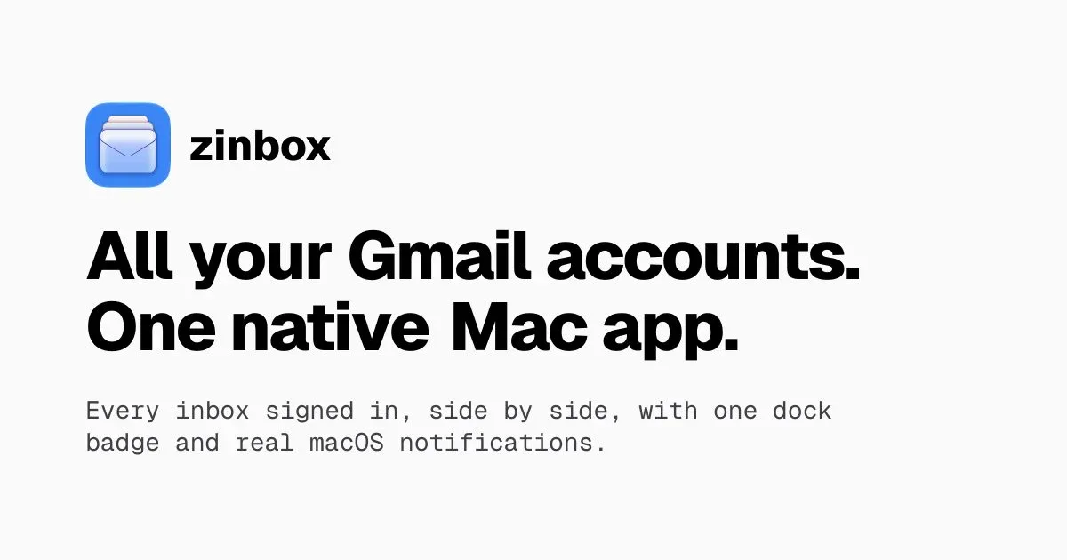 Aplicativo para macOS reúne contas do Gmail em uma única janela