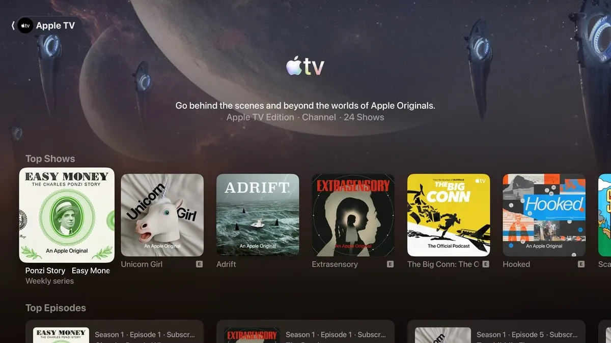 tvOS 27 chega com áudio Hi-Res Lossless e vídeos no Podcasts