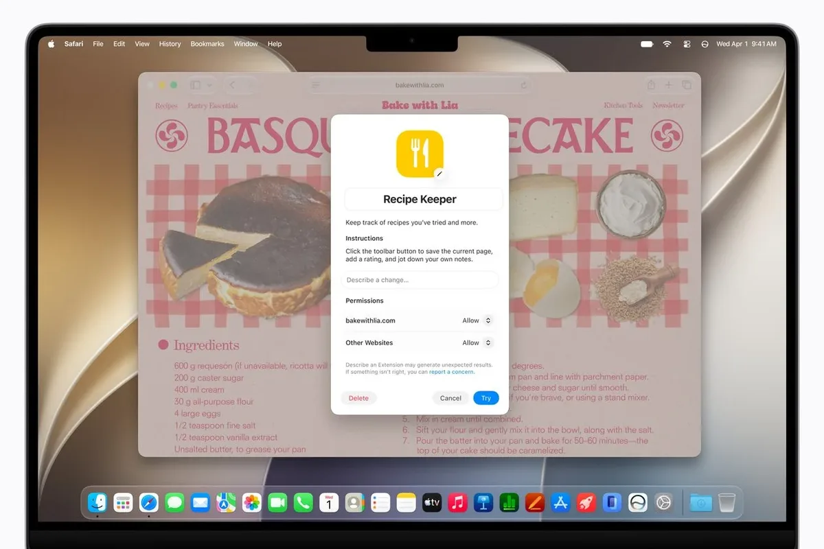 Safari permite criar extensões personalizadas com ajuda da Apple Intelligence