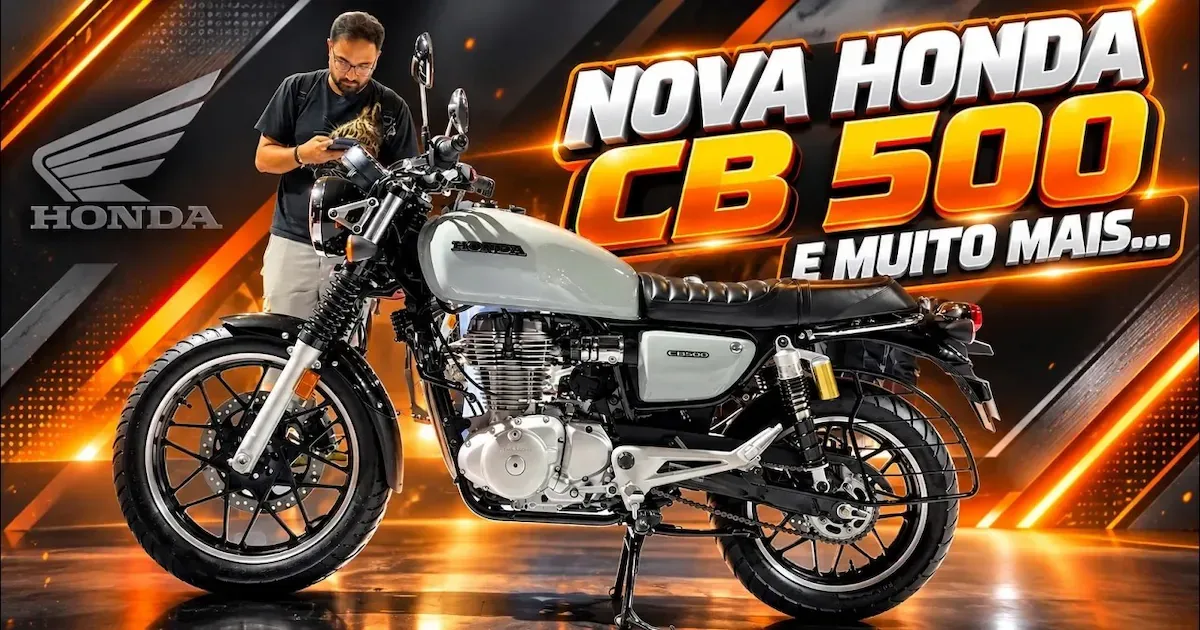 Honda revela CB 500 na Índia, enquanto Yamaha atualiza FZ15 e São Paulo amplia Faixa Azul