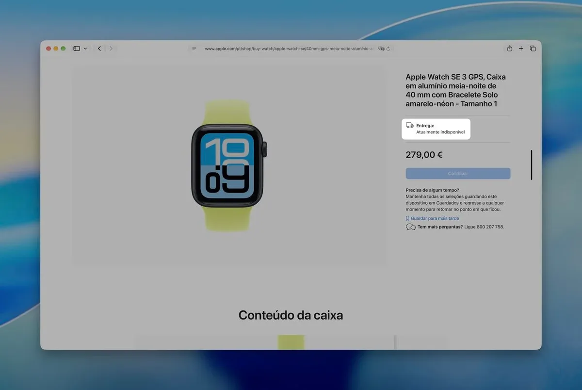 Apple Watch SE 3 aparece sem estoque em lojas da Apple fora do Brasil