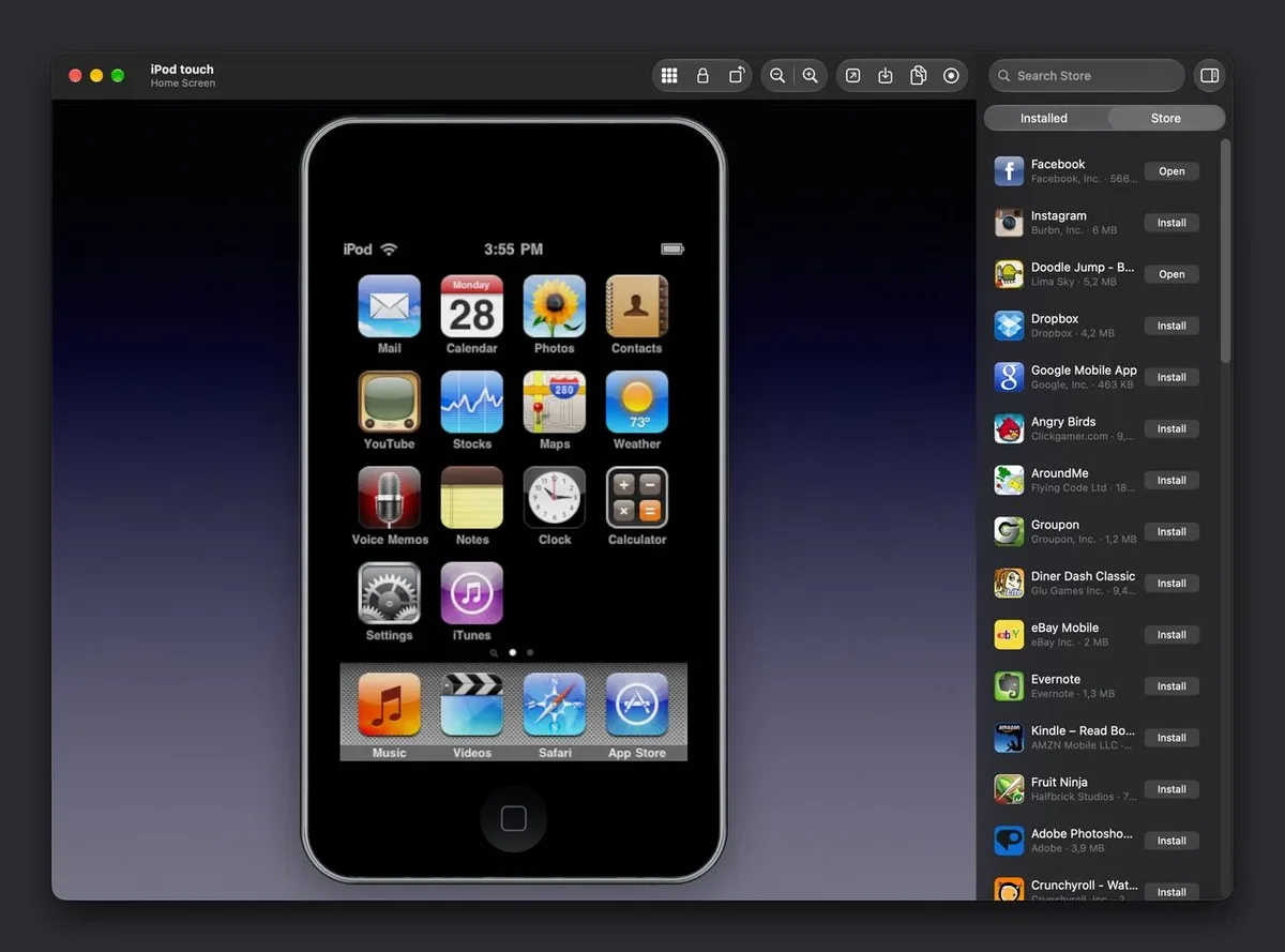 Emulador leva o iPod touch 2G ao Mac com apps antigos e Safari