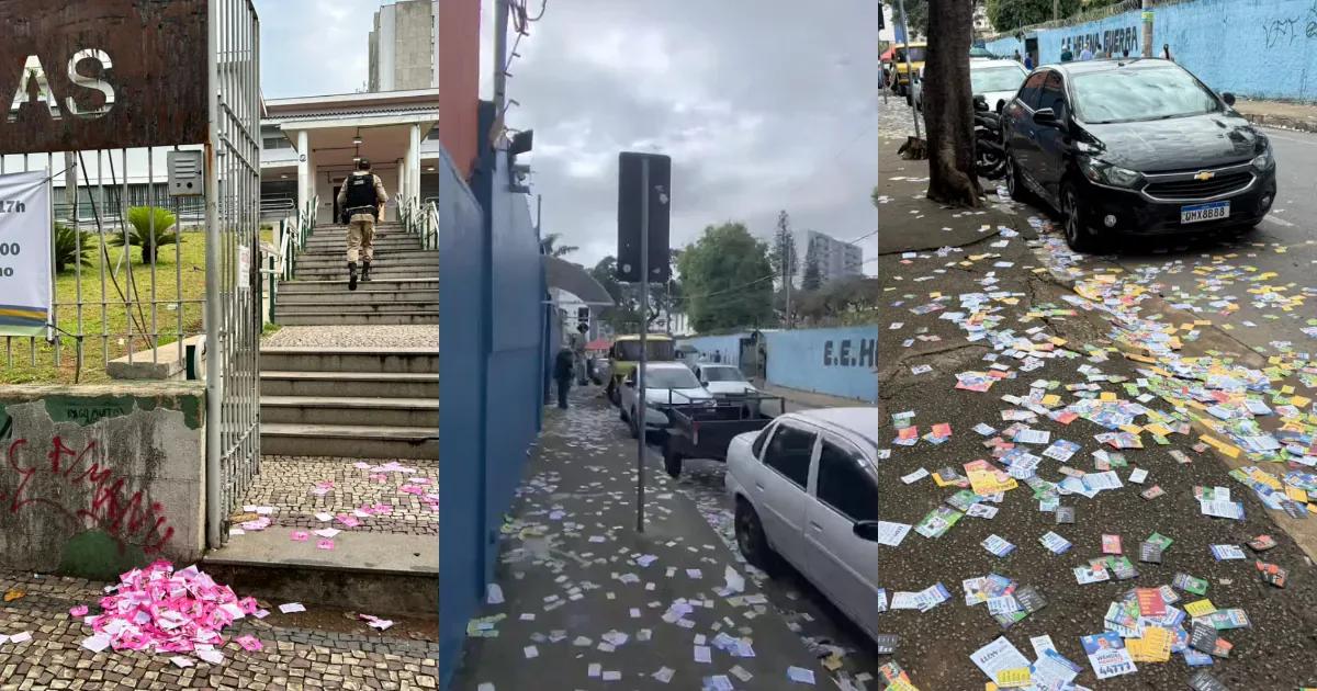 Santinhos são encontrados perto de locais de votação em Belo Horizonte e Contagem