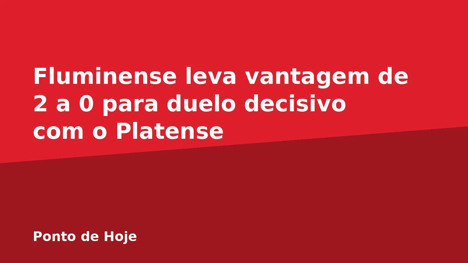 Fluminense leva vantagem de 2 a 0 para duelo decisivo com o Platense