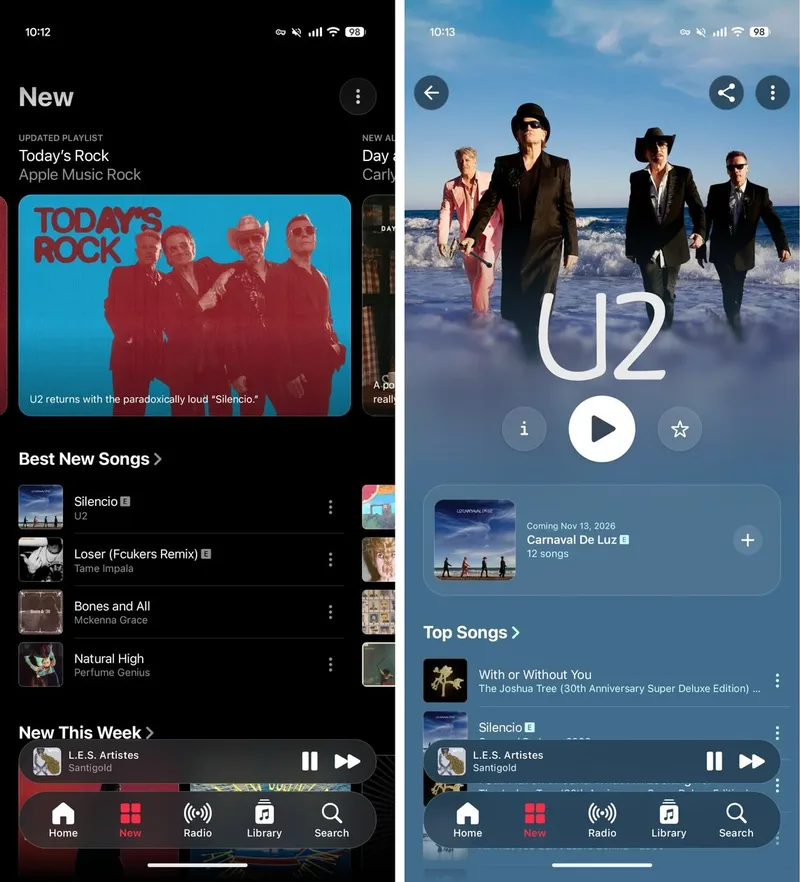 Apple Music 7.0 beta para Android recebe interface inspirada no Liquid Glass