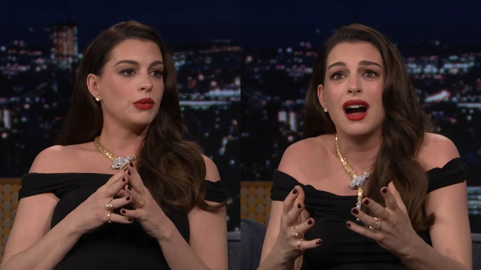 Anne Hathaway pede desculpas por conduzir fotógrafos em première de Verity