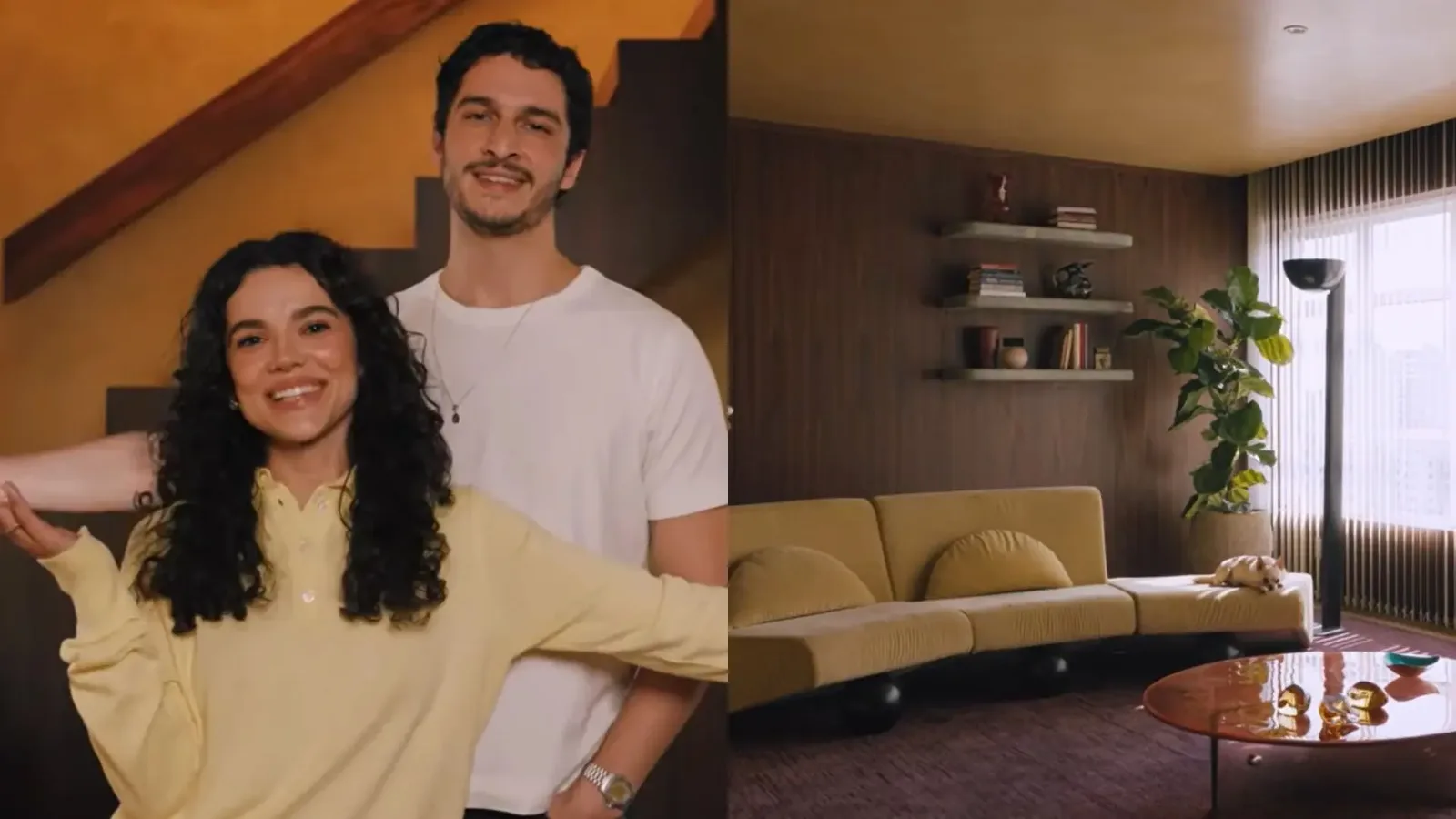 Manu Gavassi e Jullio Reis mostram apartamento duplex em São Paulo