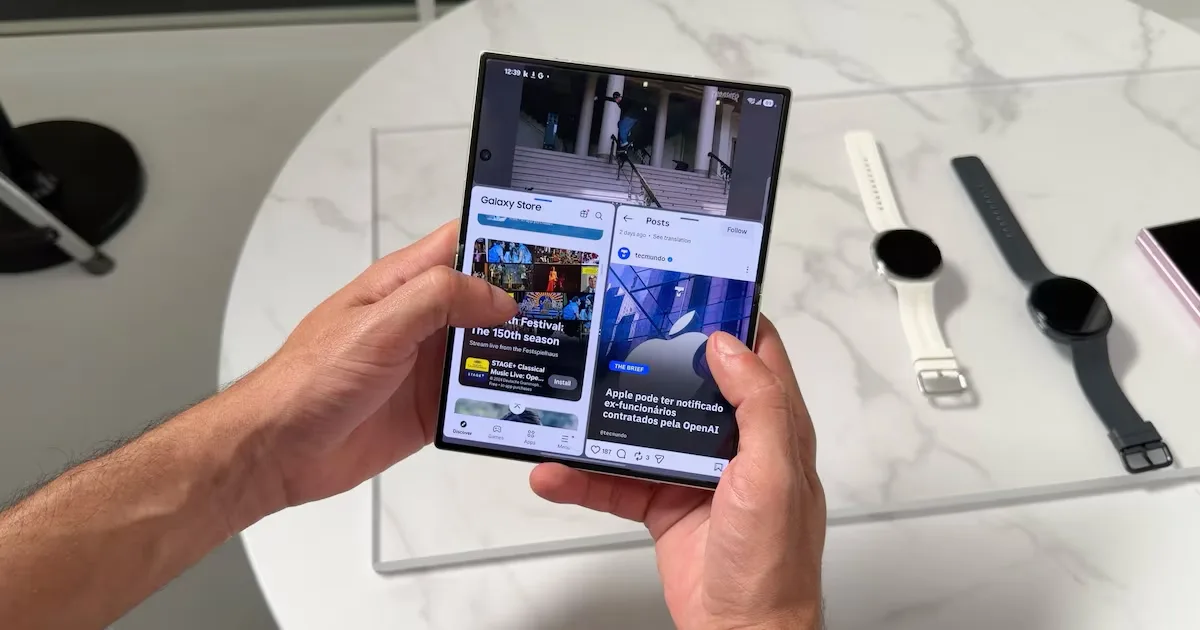 Samsung atribui flexibilidade nos cantos do Galaxy Z Fold 8 a camada interna