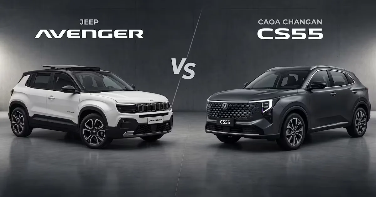 Dois SUVs na mesma faixa: o que muda entre Avenger Limited e CS55 Prime