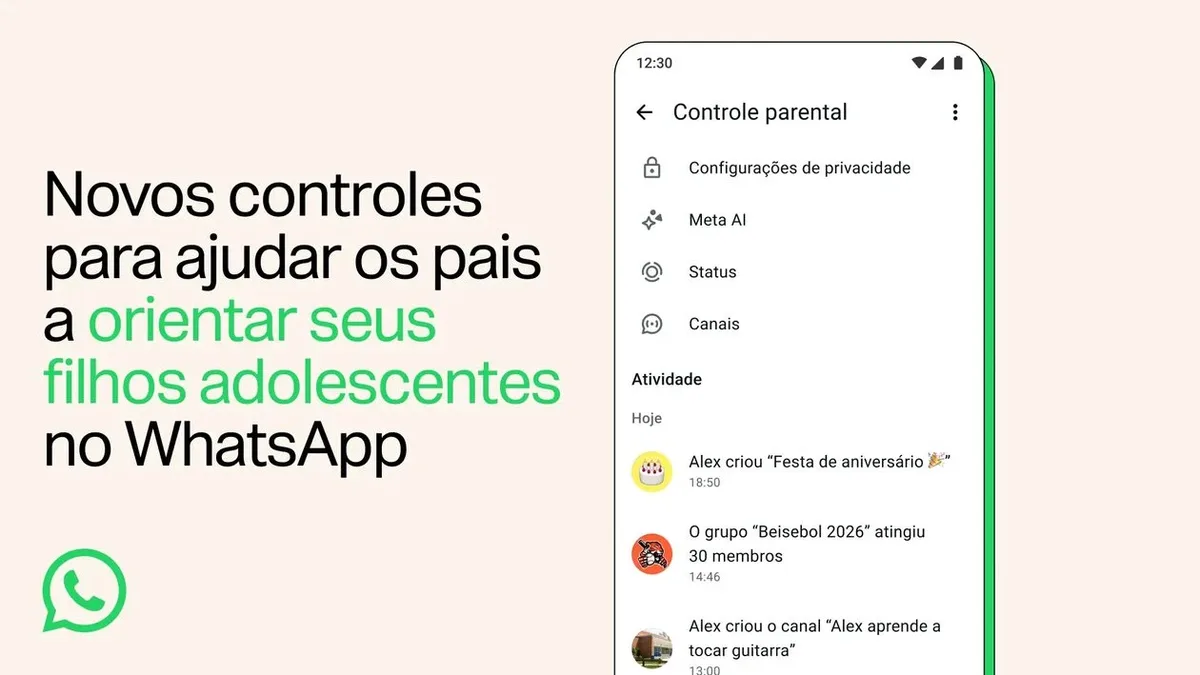 Meta libera controles parentais opcionais para adolescentes no WhatsApp