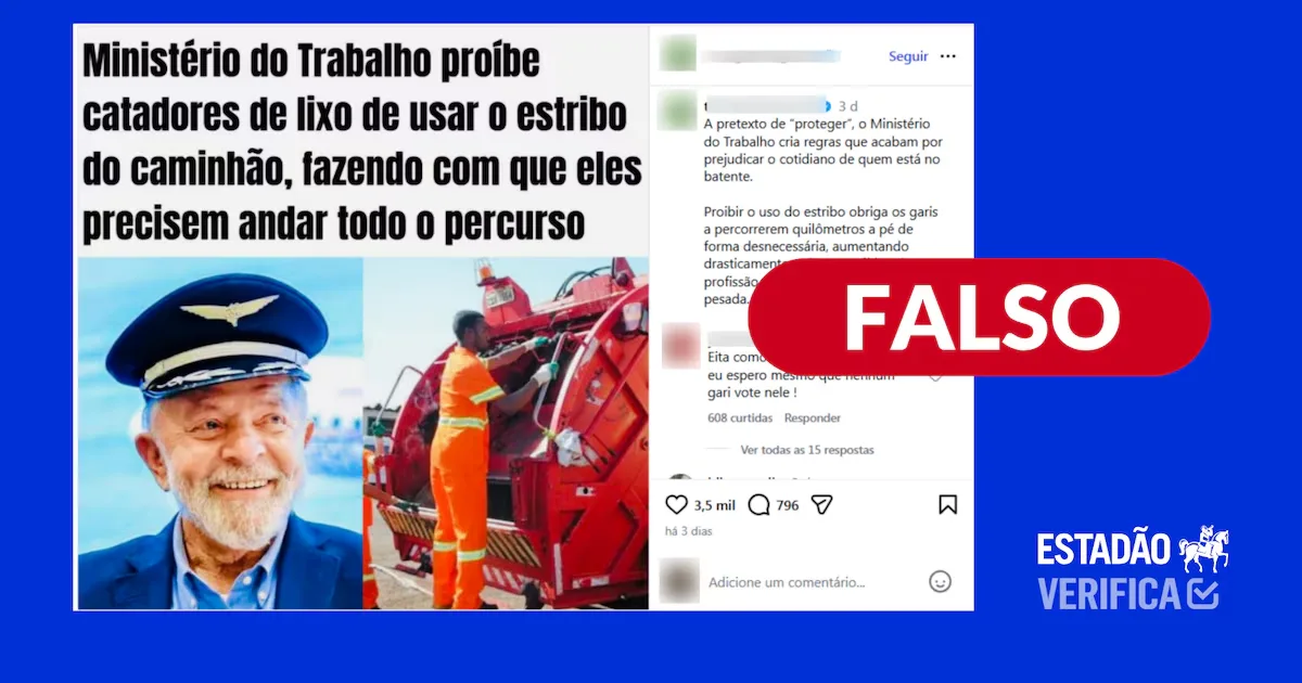 Norma do Ministério do Trabalho permite uso de estribo por garis